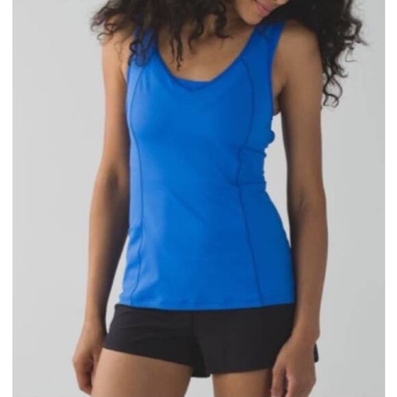Lululemon Super Sport Tank in Pipe Blue Size 4 Built In Bra - Picture 6 of 9